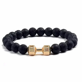 Bracelet : Armband Berijpt Goud - Elegante Dumbbell in Vulkaan Goud van Pantino