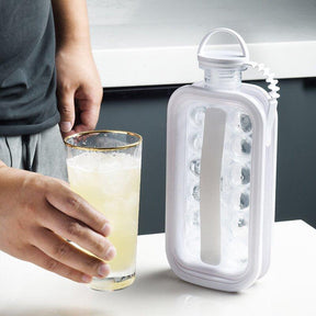 outdoor equipment : IJsblokjesmaker fles 2-in-1: Grote herbruikbare siliconen vorm voor water & drankjes in van Pantino