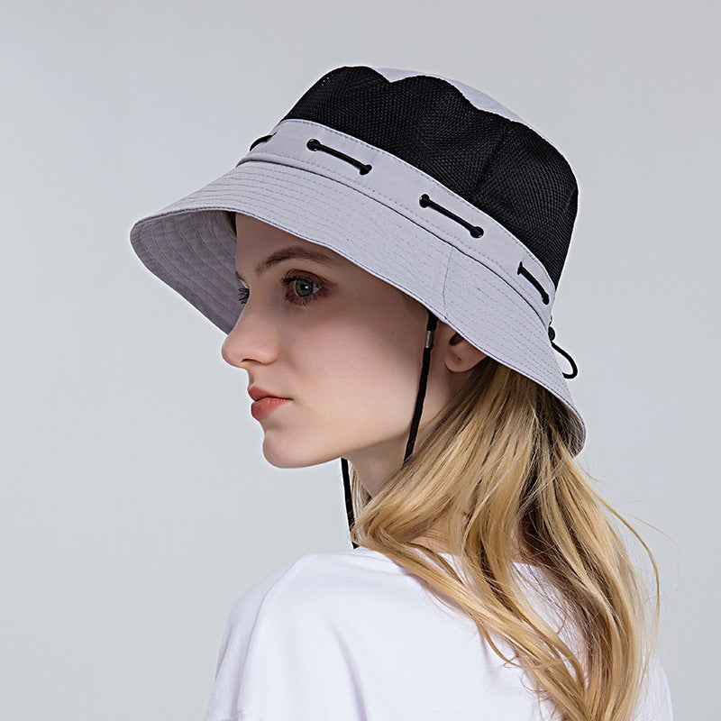 Sun Hat : Ademende Zonnehoed - Khaki in Grijs van Pantino