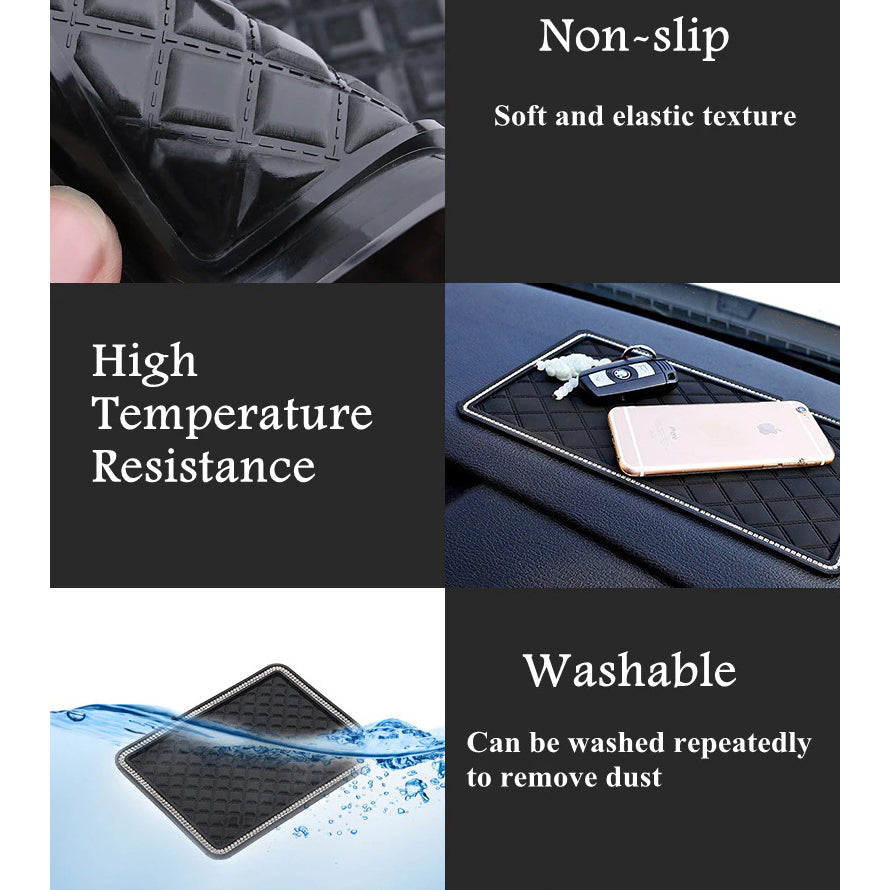 Car Dashboard Mat : Anti-Slip Mat Auto Wit Kristal - Telefoon Stabiel Houden - PVC in van Pantino