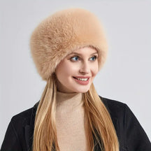 Hat : Muts Zwart - Winterse Fluffy in Bruin van Pantino