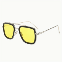 Sunglasses : Heren Zonnebril Zwart Luxe Florida High - Stijlvol, UV400 Bescherming, Comfortabel in Geel van Pantino