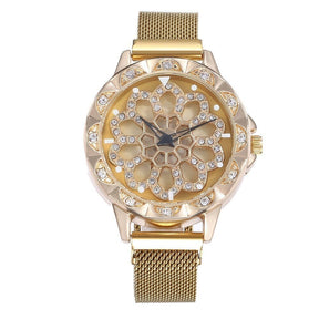 watches : Horloge Dames Rosegoud - Flower Watch Bloem in Goud van Pantino
