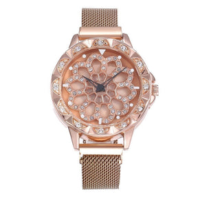 watches : Horloge Dames Rosegoud - Flower Watch Bloem in Rosegoud van Pantino