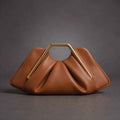 Clutch, microvezelleer, origami-stijl, met unieke gouden greep