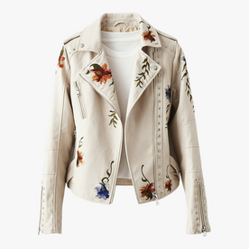 Damesjassen & -jacks : Jas Dames Wit - Retro Tussenjas met Bloemenmotief in Wit van Pantinoshop