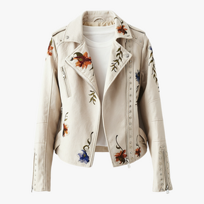 Damesjassen & -jacks : Jas Dames Wit - Retro Tussenjas met Bloemenmotief in Wit van Pantino