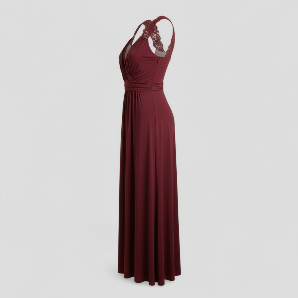 Dress : Maxi Jurk Dames Rood - Elegante Lange Zomer in van Pantino