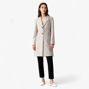 Damesjassen & -jacks : Jas Dames Khaki - Vintage Elegante met Schoudervulling in van Pantino
