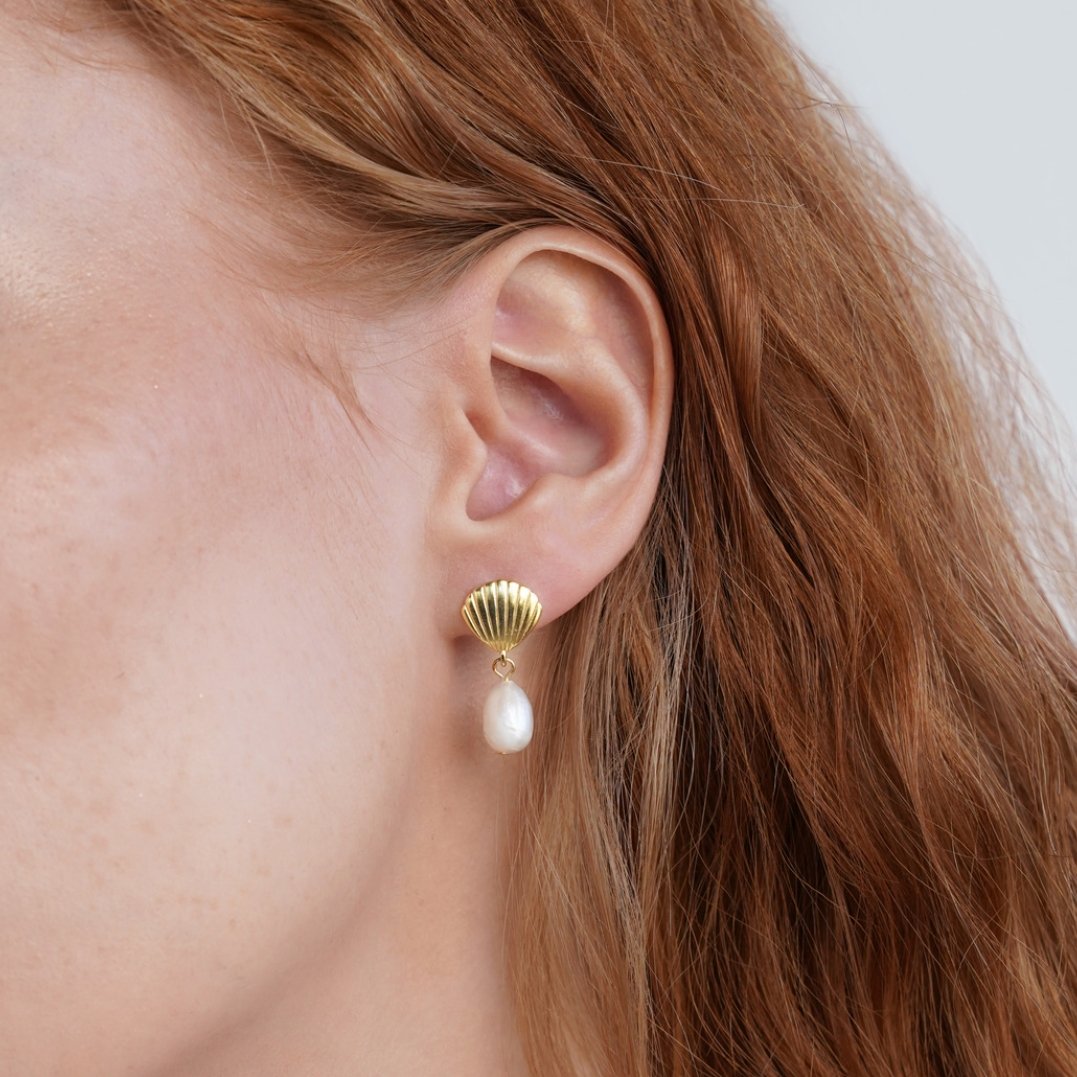 Earrings : Oorbellen Goud - Leya Pearl 2cm in van Pantino