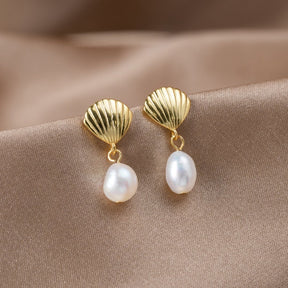 Earrings : Oorbellen Goud - Leya Pearl 2cm in van Pantino
