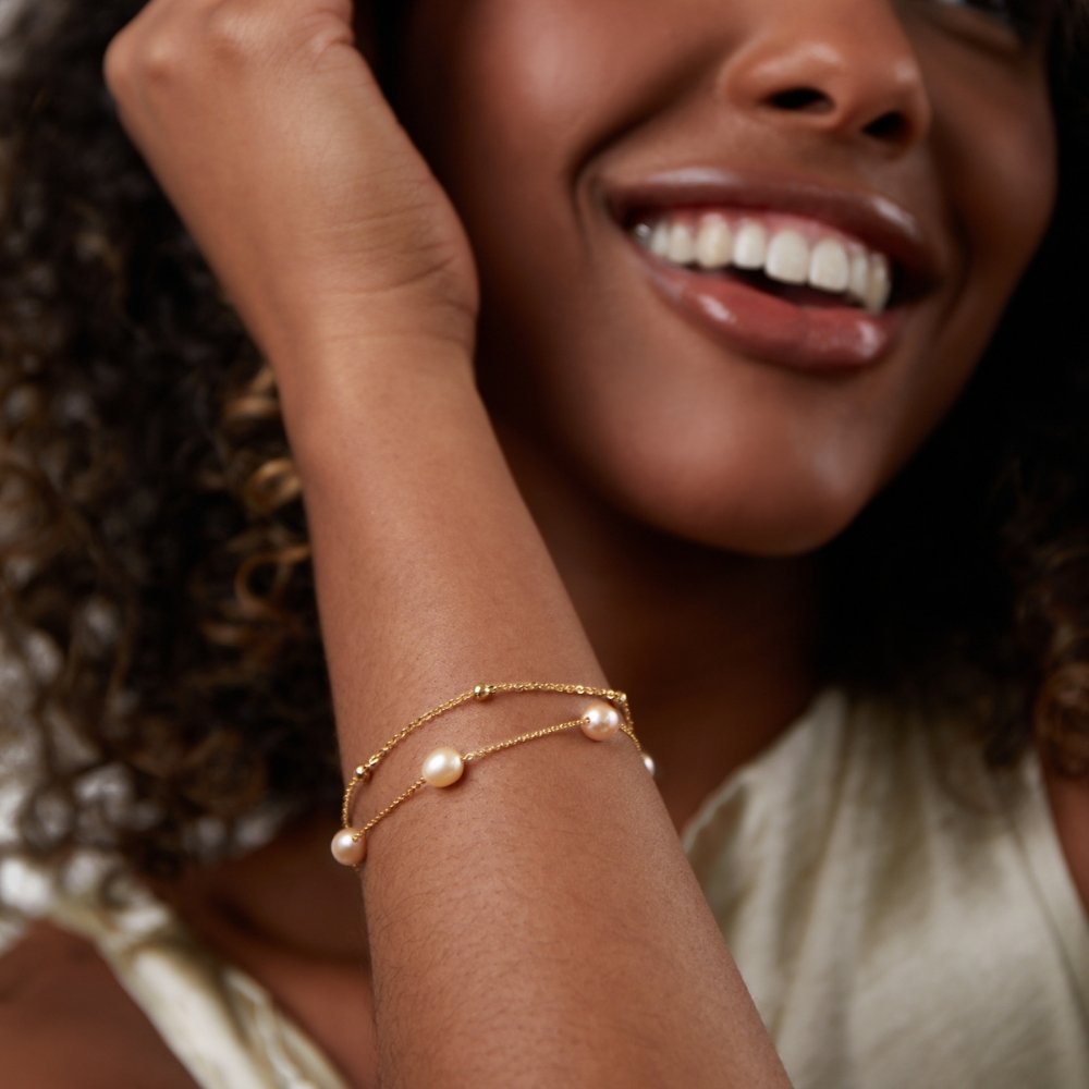 Bracelet : Armband Roze - Celine Pearl 15 Cm in van Pantino