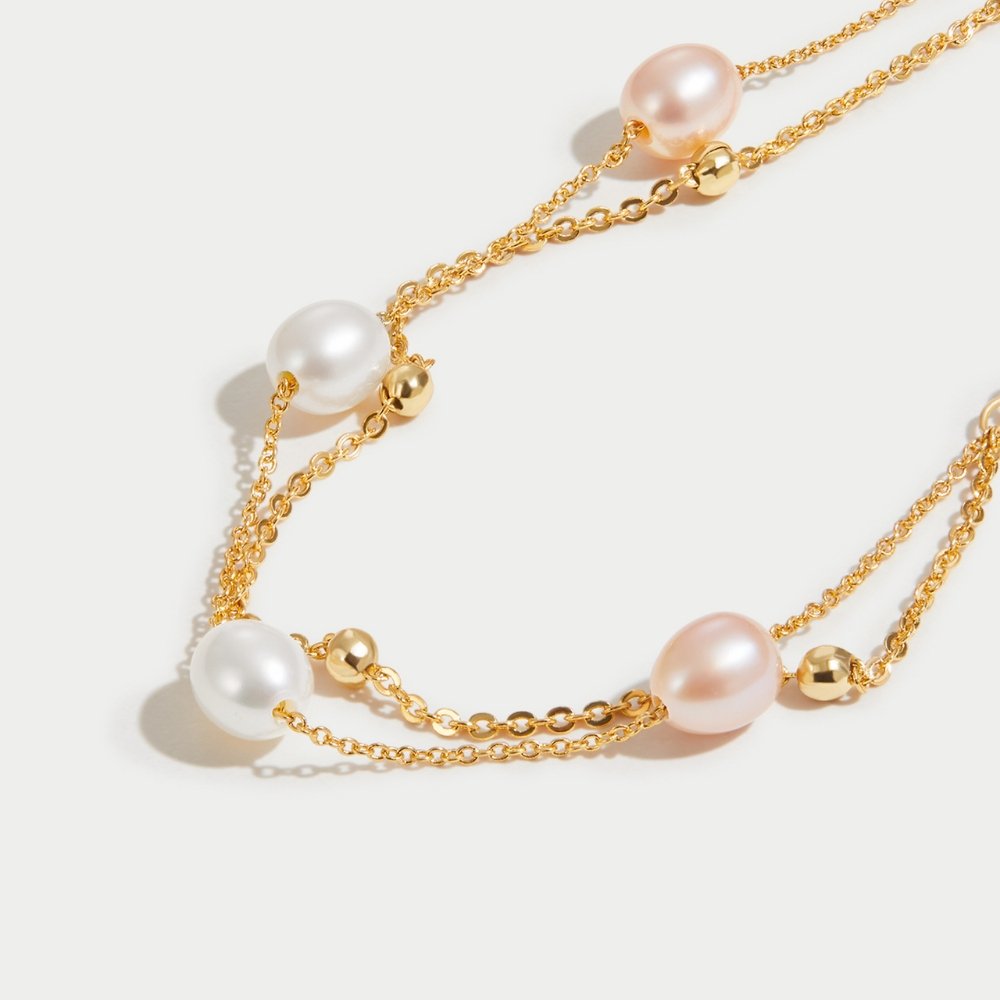 Bracelet : Armband Roze - Celine Pearl 15 Cm in van Pantino