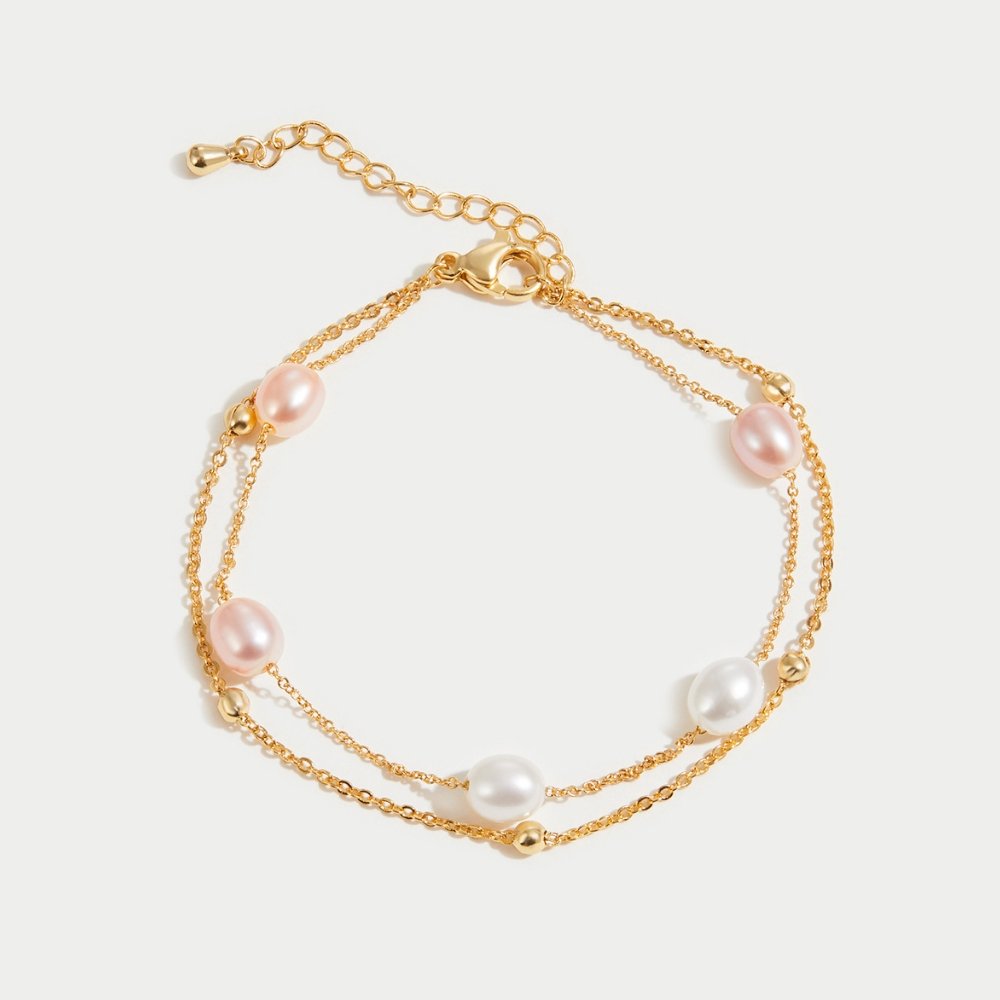 Bracelet : Armband Roze - Celine Pearl 15 Cm in van Pantino
