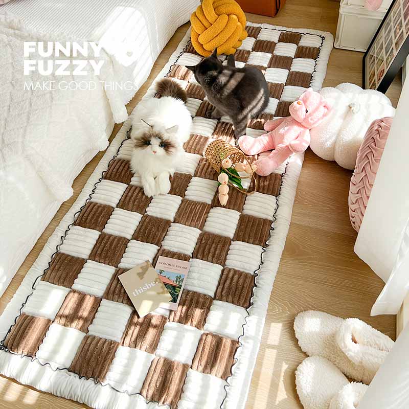 pets : Chenille Huisdier Deken Bruin Wit - Zachte Meubelbescherming - Microvezel in van Pantino