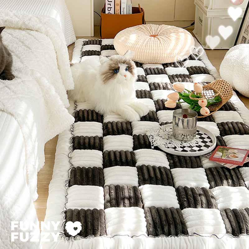 pets : Chenille Huisdier Deken Bruin Wit - Zachte Meubelbescherming - Microvezel in van Pantino