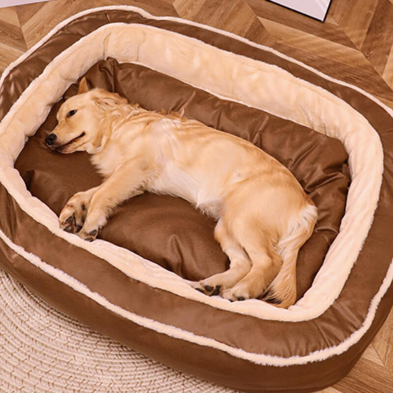 pets : SnuggleNest - Luxe & Comfortabel Hondenbed - Donker Blauw in Donker bruin van Pantino