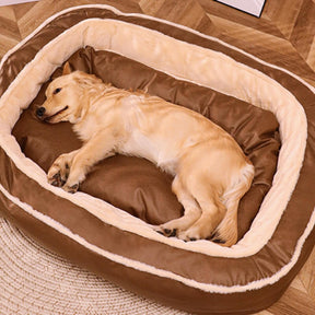 pets : SnuggleNest - Luxe & Comfortabel Hondenbed - Donker Blauw in Donker bruin van Pantino