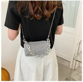 bags : Handtas Zilver - Elegante Trendy met Lovertjes in van Pantino