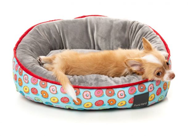 pets : Orthopedisch Vrolijk Donut Hondenbed - Rood in S Rood van Pantino