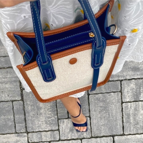 bags : Tote Bag Dames Blauw - Mini Classy - Kleine Handige Tas voor in van Pantino