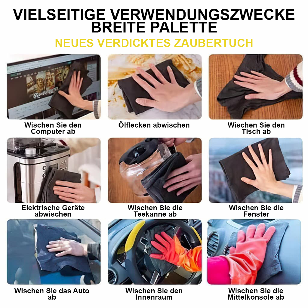 home & garden : Magische Reinigingsdoek Zwart - Hardnekkig Vuil Microvezel - Microvezel in van Pantino