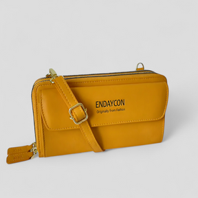 bags : EviBella - Compact Telefoontasje - Zwart in Geel van Pantino