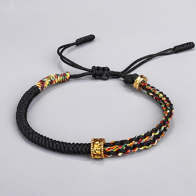 Bracelet : Geluksarmband Boeddhisme Zwart - Handgemaakt Vintage - Kralen in Zwart van Pantino