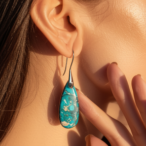 Earrings : Oorbellen Zilver - OceanEnergy Beschermings Traandruppelen Regaliet in van Pantino