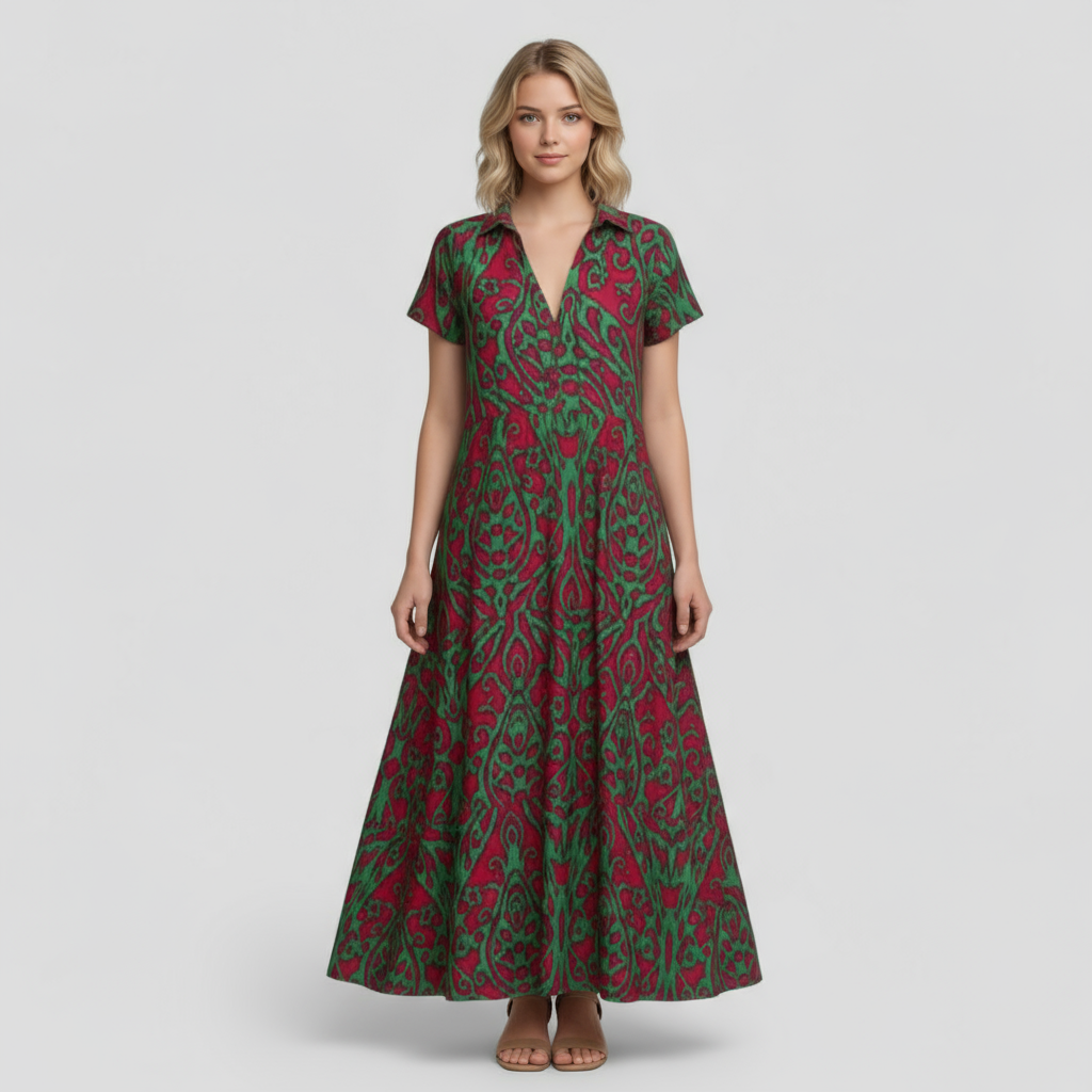 Dress : Maxi Jurk Dames Paars - Lange met Zakken in van Pantino