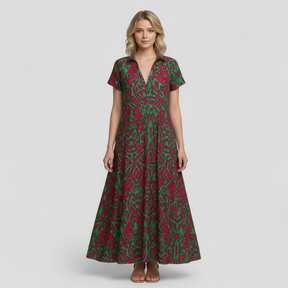 Dress : Maxi Jurk Dames Paars - Lange met Zakken in van Pantino