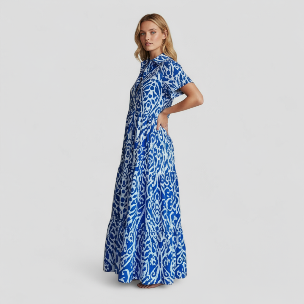 Dress : Maxi Jurk Dames Paars - Lange met Zakken in van Pantino