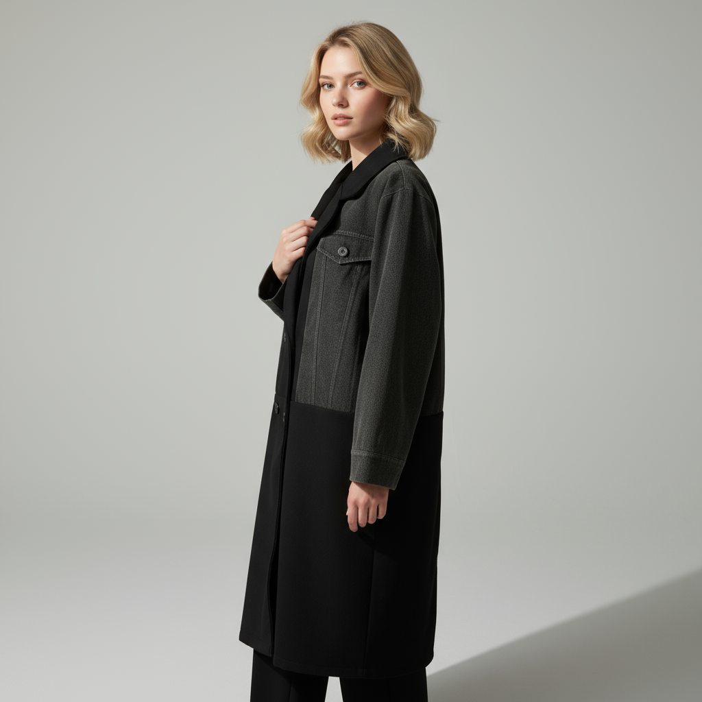 Clothes : Jas Dames Blauw - Elegante Lange in van Pantino