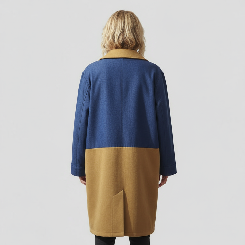 Clothes : Jas Dames Blauw - Elegante Lange in van Pantino
