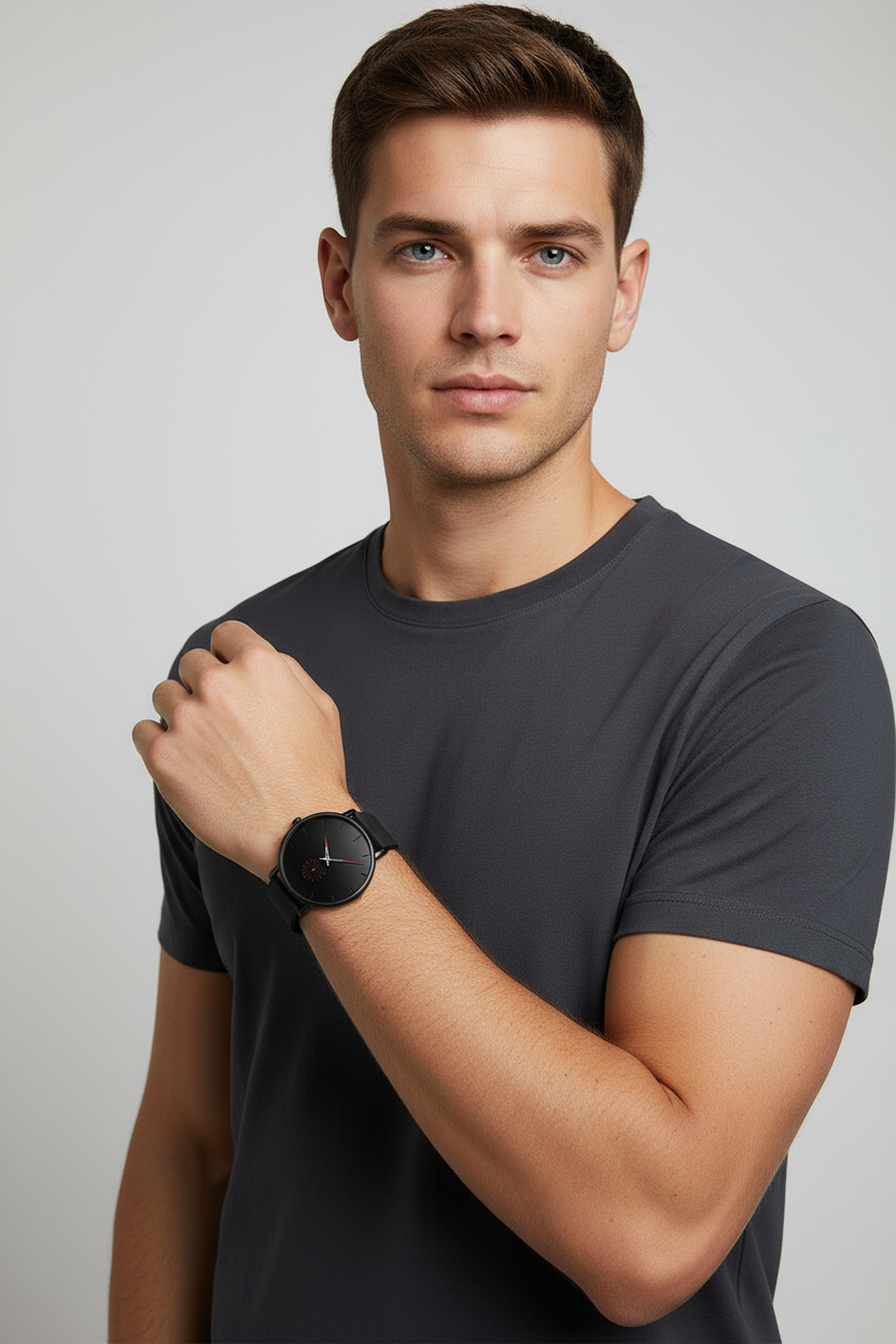 watches : Horloge Zwart Blauw - Waterdicht Luxe Quartz in van Pantino