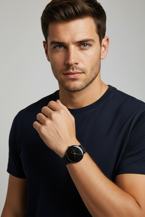 watches : Horloge Zwart Blauw - Waterdicht Luxe Quartz in van Pantino