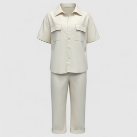 women's set : Twee Piece Set Dames Zomeroutfit - Wit in van Pantinoshop