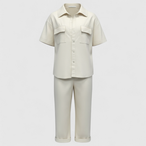 Women Set : Twee Piece Set Dames Zomeroutfit - Wit in van Pantino