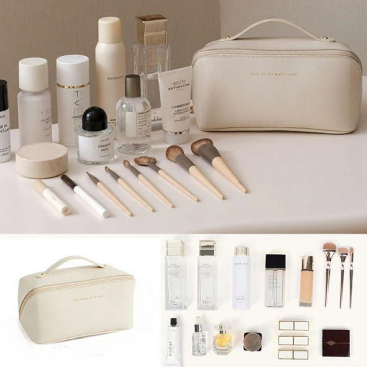 bags : Toilettas Wit - Ruime Organizer voor Make-up & Toiletartikelen in van Pantino