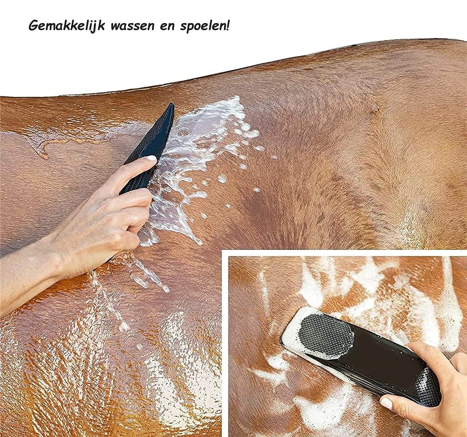 pets : HaloHorse - 6-In-1 Paardenborstel - Zwart in van Pantino