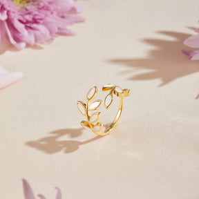 Ring : Ring Roze - Gold Leaf 7mm in van Pantino