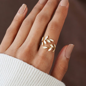 Ring : Ring Roze - Gold Leaf 7mm in van Pantino