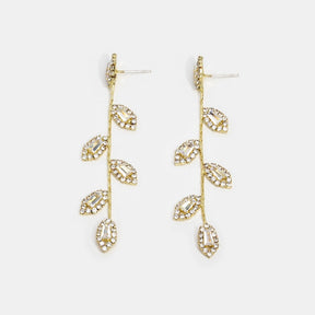 Earrings : Gold Crystal Vine Ketting - Goud Kristal Sieraad in van Pantino