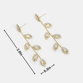 Earrings : Gold Crystal Vine Ketting - Goud Kristal Sieraad in van Pantino