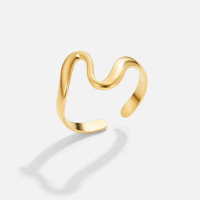 Ring : Ring Goud - Gold Wave Roestvrij Staal in van Pantino
