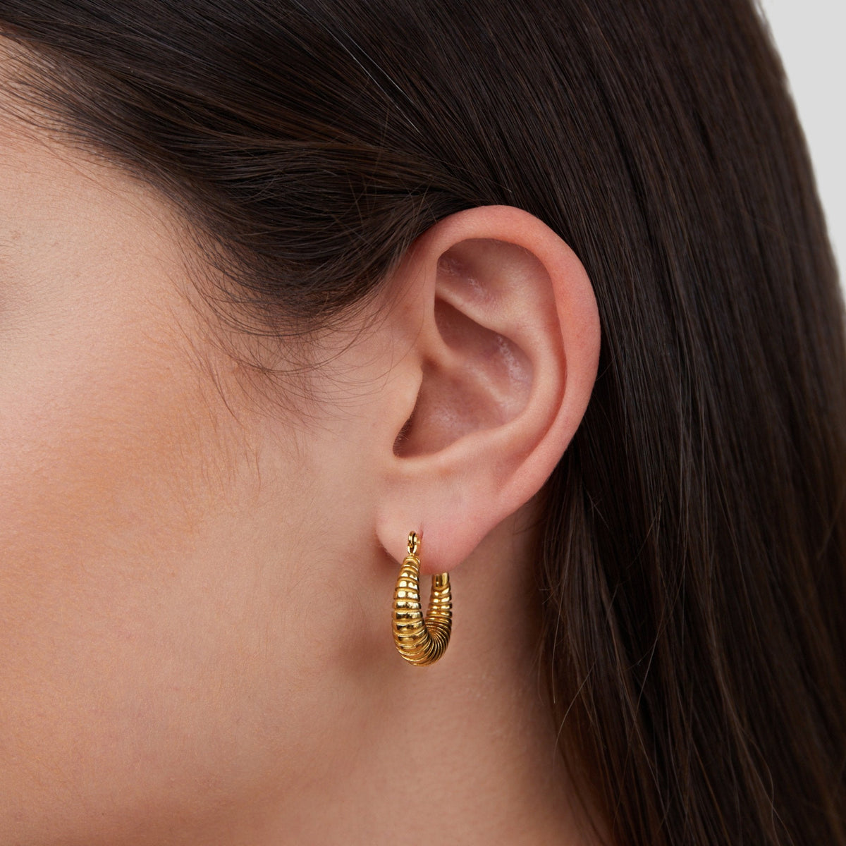 Earrings : Golden Mia Croissant Hoop in van Pantino