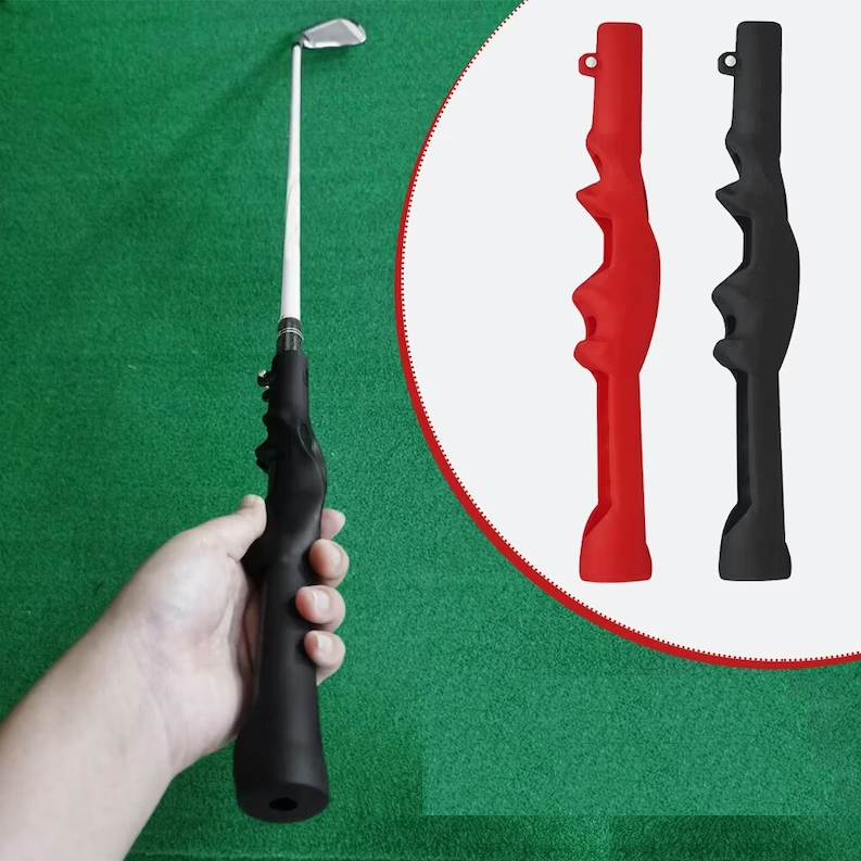 outdoor equipment : Golf Grip Trainer Rechtshandig Zwart Rubber voor Correcte Golfclub Grip in Rechtshandig Zwart van Pantino