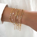 Set di Braccialetti Donna - Multistrato Regolabile Dorato con Perle per Look Elegante