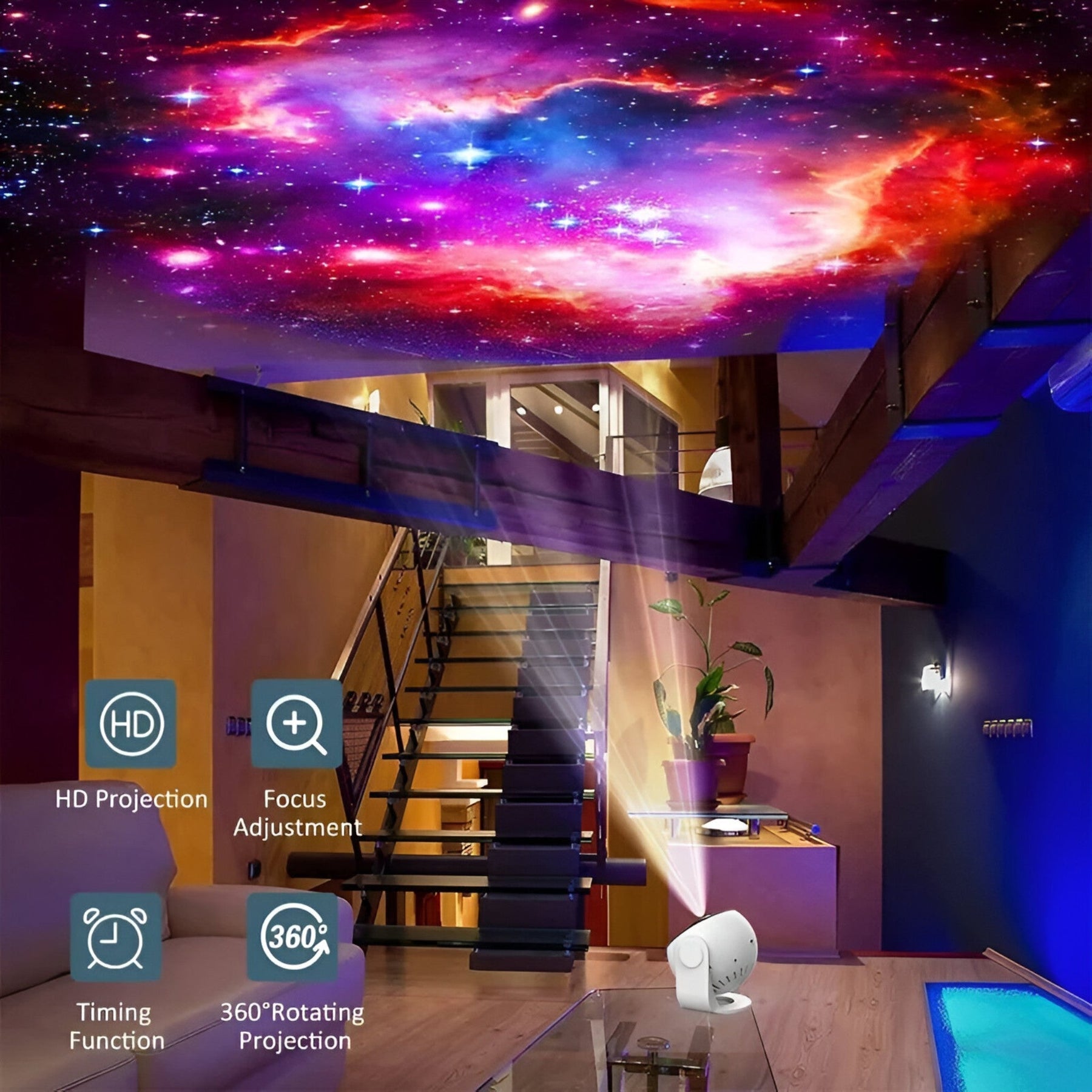 gadgets : Cosmoglow Sterrenhemel Projector - Magisch en Ontspannend - Wit in van Pantino