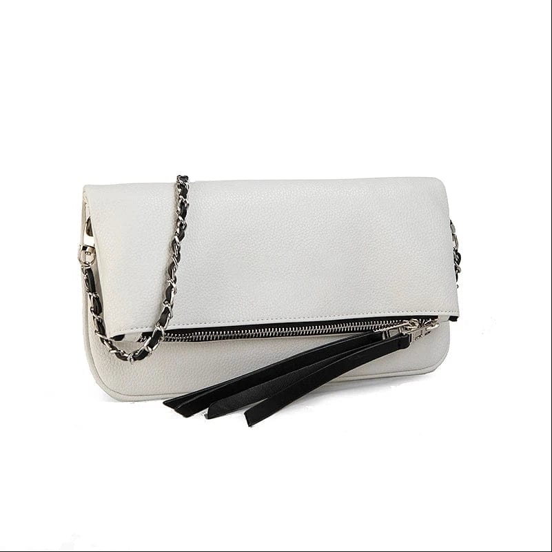 bags : Classy Schoudertas Dames - Zwart in Wit 27x2x15cm van Pantino